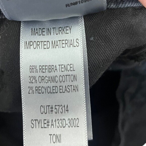 Agolde Toni Mid Rise Straight Jeans Feral Wash Black Distressed Women’s Size 25 - Picture 10 of 13